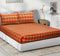 Cotton Dobby Checkered Bedsheet with Pillow Covers (Orange) - available sizes, Single, Double/Queen, King and Super King