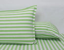 Cotton Striped Bedsheet with Pillow Covers (Green) - available sizes, Single, Double/Queen, King and Super King