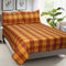 Cotton Designer Dobby Checkered Double Bedsheet with 2 Pillow Covers (Pack of 3, Maroon, Yellow)