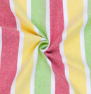 Cotton Designer Striped Double Bedsheet with 2 Pillow Covers (Pack of 3, Pink, Yellow, Green)