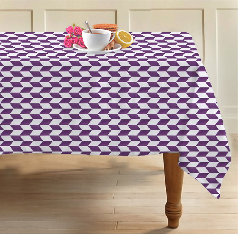 Cotton Classic Diamond Purple Table Cloths Pack Of 1 - (2 to 8 Seaters)