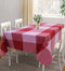 Cotton 4 Way Dobby Red Table Cloths Pack Of 1 - (2 to 8 Seaters)