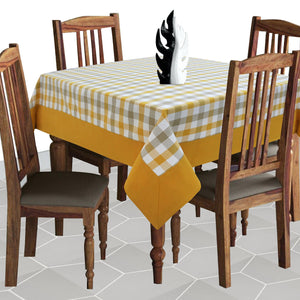 Cotton Lanfranki Yellow with Border 4 Seater Table Cloths Pack of 1 freeshipping - Airwill