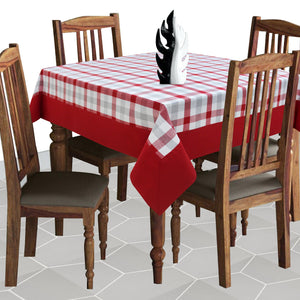 Cotton Lanfranki Red with Border 4 Seater Table Cloths Pack of 1 freeshipping - Airwill