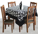 Cotton Black Panda with Attached Border Table Cloths Pack of 1 - (2 to 8 Seaters)