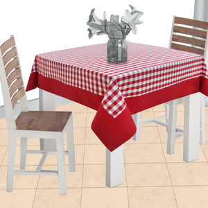 Cotton Gingham Check Red with Border 2 Seater Table Cloths Pack of 1 freeshipping - Airwill