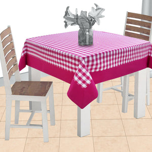 Cotton Gingham Check Pink with Border 2 Seater table Cloths Pack of 1 freeshipping - Airwill