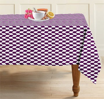 Cotton Classic Diamond Purple Table Cloths Pack Of 1 - (2 to 8 Seaters)