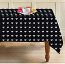 Cotton Black Heart  Table Cloths Pack Of 1 - (2 to 8 Seaters)