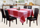 Cotton 4 Way Dobby Red Table Cloths Pack Of 1 - (2 to 8 Seaters)