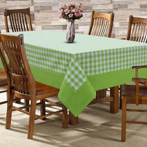 Cotton Gingham Check Green with Border 6 Seater Table Cloths Pack of 1 freeshipping - Airwill
