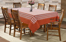 Cotton Gingham Check Orange with Attached Border Table Cloths Pack of 1 - (2 to 8 Seaters)