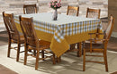 Cotton Gingham Check Yellow with Attached Border Table Cloths Pack of 1 - (2 to 8 Seaters)