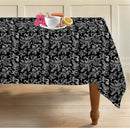 Cotton Black Flower Table Cloths Pack Of 1 - (2 to 8 Seaters)