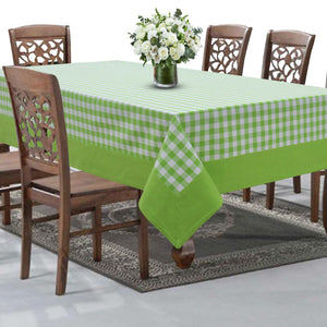 Cotton Gingham Check Green with Border 6 Seater Table Cloth Pack of 1 freeshipping - Airwill
