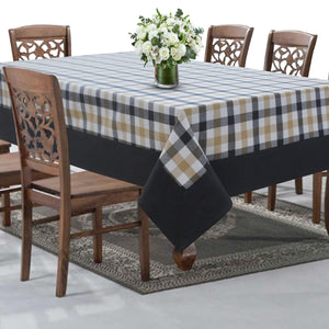 Cotton Lanfranki Check Grey with Border 8 Seater Table Cloths Pack of 1 freeshipping - Airwill