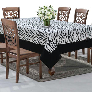 Cotton White Tiger Stripe with Border 8 Seater Table Cloths pack of 1 freeshipping - Airwill
