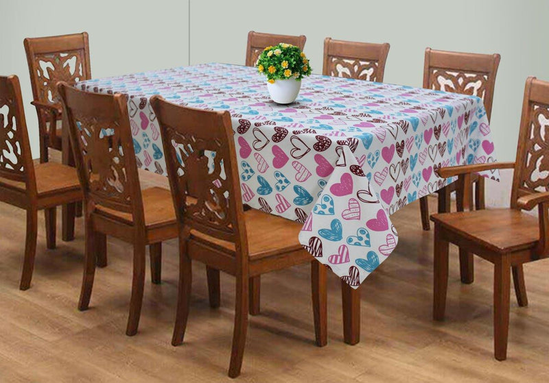 Cotton Metro Heart Table Cloths Pack of 1 - (2 to 8 Seaters)