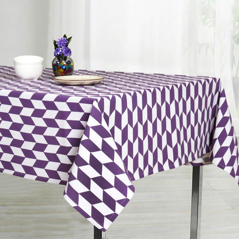 Cotton Classic Diamond Purple Table Cloths Pack Of 1 - (2 to 8 Seaters)