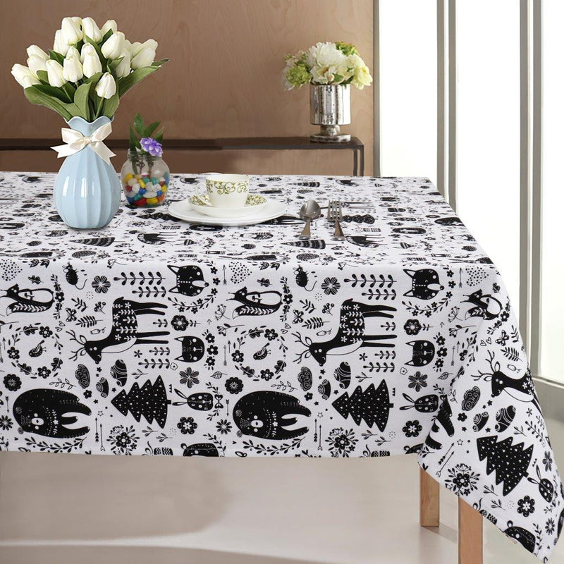 Cotton Wild Animals Table Cloths Pack Of 1 - (2 to 8 Seaters)