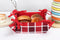 Cotton Christmas Dobby Checked Pattern Dining & Kitchen Bread Basket Pack Of 1