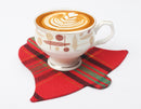 Cotton Tea Coasters Shaped Heart/Bell/Star/Bomb - Pack Of 4