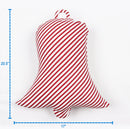Cotton Christmas Big Red Cross Designed, Bell / Candy / Star / Tree Shaped Cushion with Recron Filled Pack Of 1 pc