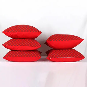 Cotton Buffalo Red Cross Cushion Covers