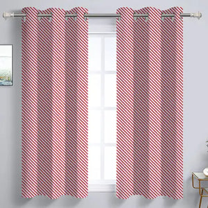 Cotton Candy Orange Stripe 5ft  Window Curtains Pack Of 2