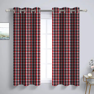 Cotton Christmas Check Green with Red 7ft Door Curtains Pack Of 2