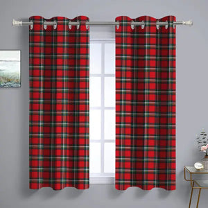 Cotton xmas Check Red with Green 7ft Door Curtains Pack Of 2