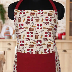 Cotton Xmas Gift box Maroon Free Size Apron Free Size