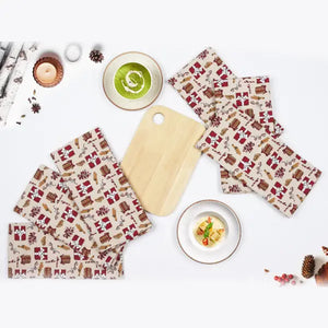 Cotton Xmas Gift box Maroon Kitchen Towels Pack Of 3