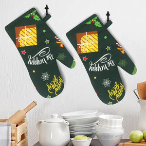 Cotton Xmas Gift box Oven Gloves Pack Of 2