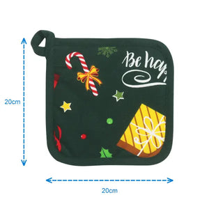 Cotton Xmas Gift Box Pot Holders Pack Of 3