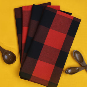 Cotton Big Check Kitchen Towels Pack Of 4 freeshipping - Airwill