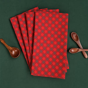 Cotton Buffalo Cross Kitchen Towels Pack Of 4 freeshipping - Airwill
