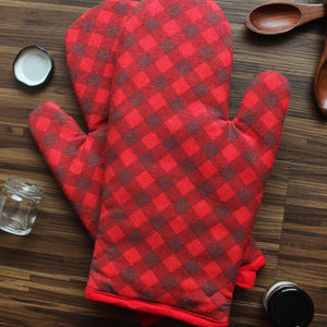 Cotton Buffalo Cross Oven Gloves Pack Of 2