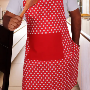 Cotton Polka Dot Red Free Size Apron