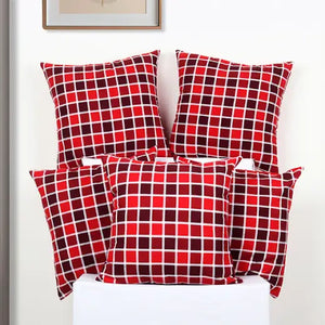 Cotton Xmas Check Cushion Covers