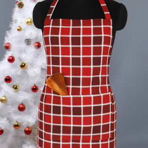 Cotton Xmas Check Free Size Apron
