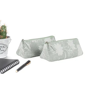Cotton Light Green Pencil Pouches Pack of 2