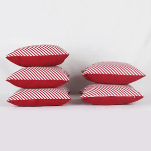 Cotton Candy Maroon Stripe Cushion Covers