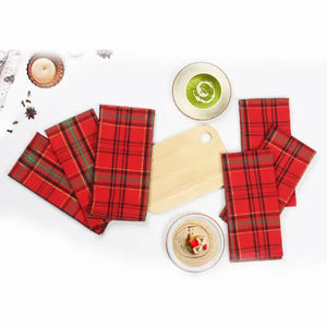 Cotton Xmas Orange Kitchen Towels Pack Of 3