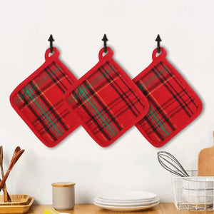 Cotton Christmas Orange Pot Holders Pack Of 3