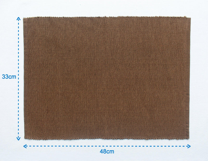 Cotton Solid Brown Table Placemats Pack Of 4 freeshipping - Airwill