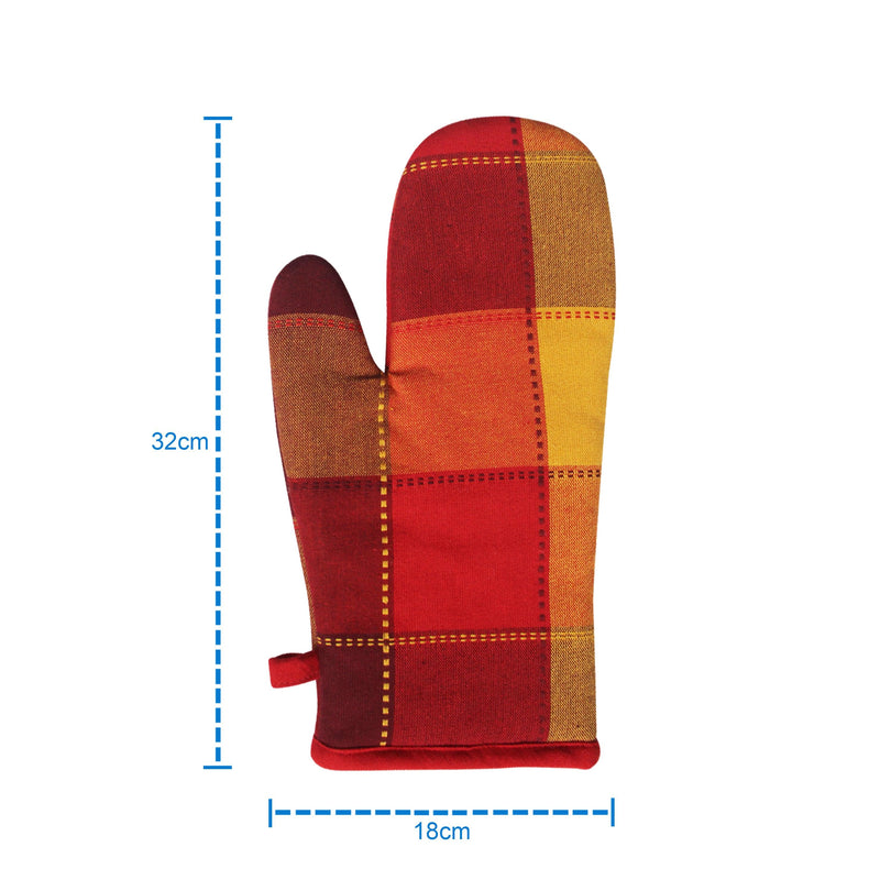 Cotton Dobby Red Oven Gloves Pack Of 2 freeshipping - Airwill