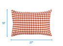 Cotton Gingham Check Orange Pillow Covers Pack Of 2 freeshipping - Airwill