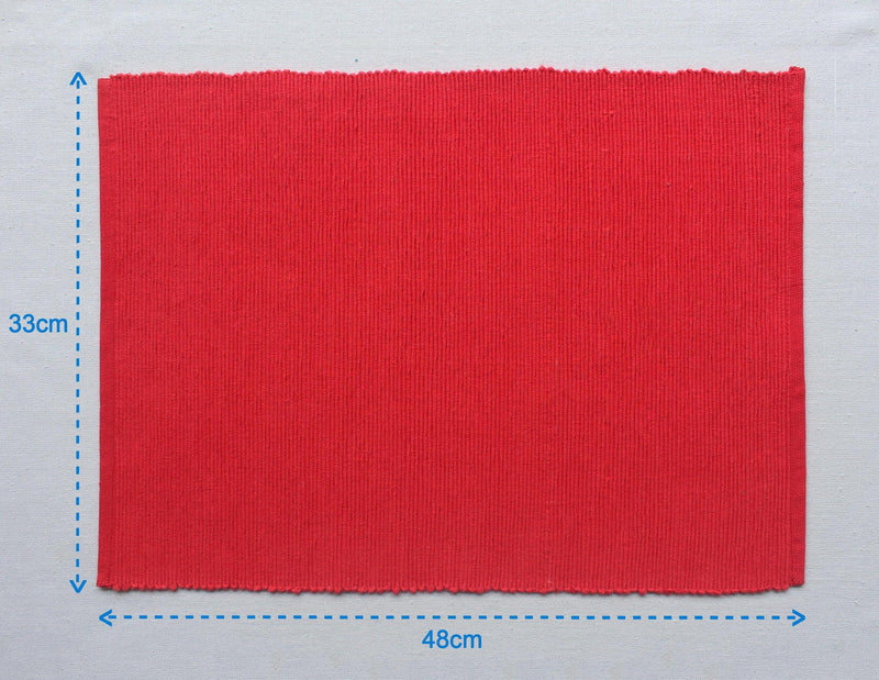 Cotton Solid Red Table Placemats Pack Of 4 freeshipping - Airwill