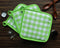 Cotton Gingham Check Green Pot Holders Pack Of 3 freeshipping - Airwill